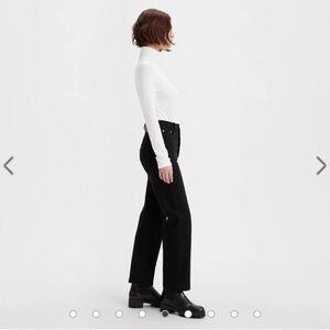 Levi's ribcage straight black jeans